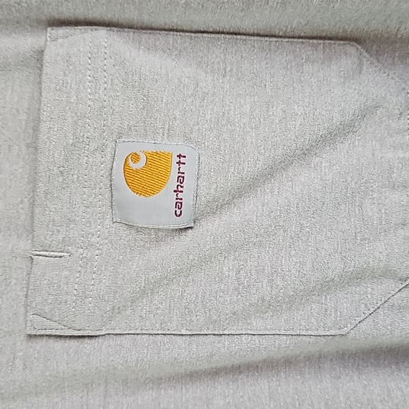 Carhartt | Men's Gray Relaxed Fit Short Sleeve Front Chest Pocket Sz XL Tall - Picture 3 of 7